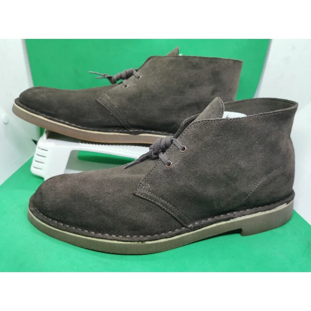 Clarks Bushacre 2 Chukka Brown Suede Leather Chukka Boots Lace Up Men Size 13 M
